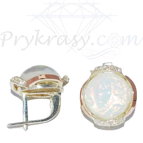 Серебряные серьги с золотом