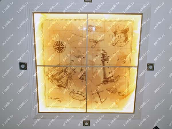 подвесные потолки реечные с витражом